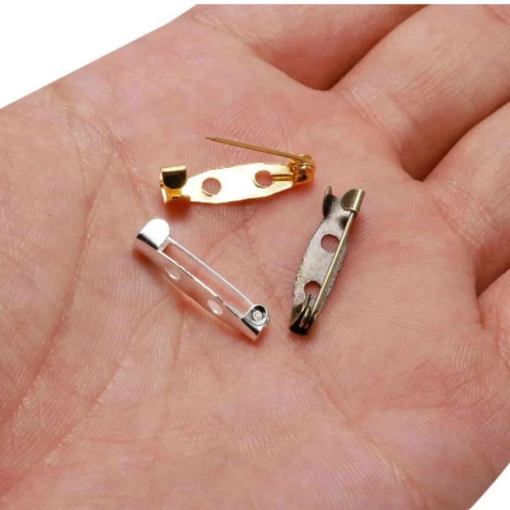 50pcs/lot Brooch Clip‎ Base Pins Safety Pins Brooch Settings Blank Base For DIY